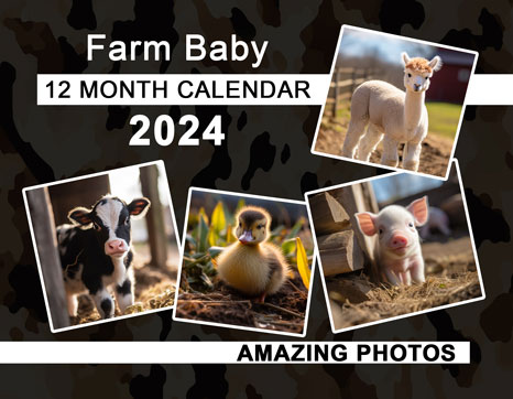 Farm Baby 2024 Wall Calendar