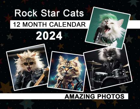 Rock Star Cats 2024 Wall Calendar
