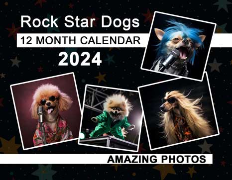 Rock Star Dogs 2024 Wall Calendar