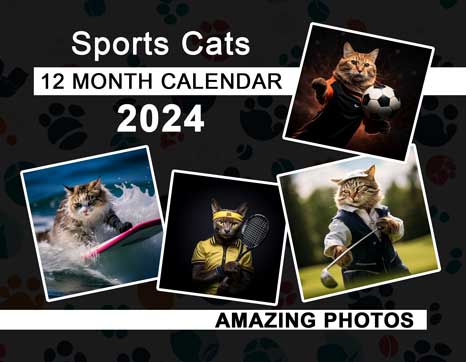 Sports Cats 2024 Wall Calendar