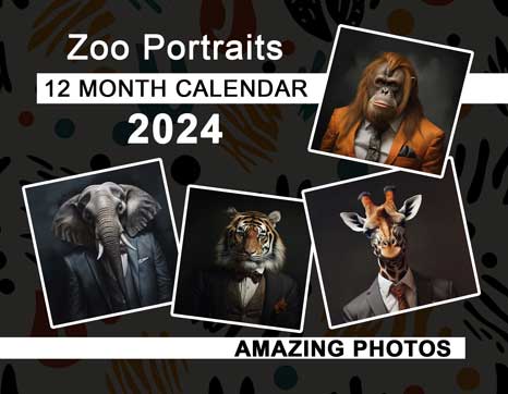 Zoo Portraits 2024 Wall Calendar